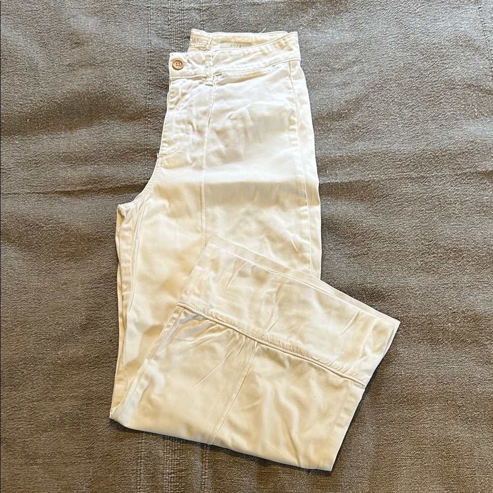 Anthropologie Pintucked Chino pants | White